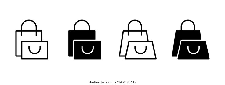 Shopping bag icon vector. shopping sign and symbol