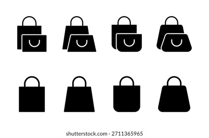 Saco de compras ícone vetor. sinal de compras e símbolo