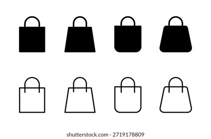 Saco de compras ícone vetor. sinal de compras e símbolo
