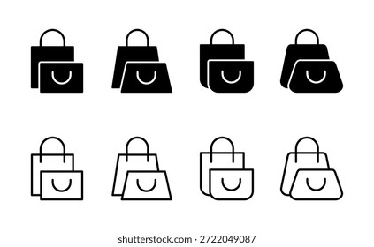 Vector del icono del bolso de compras. signo y símbolo de compras