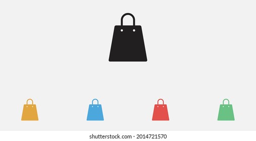 Shopping-Tasche Symbol Vektorgrafik in einfachem Stil. Shop Package Symbol Vektorgrafik. Set von bunten Design-Symbolen 