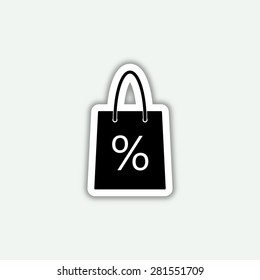 shopping bag icon - vector sticker