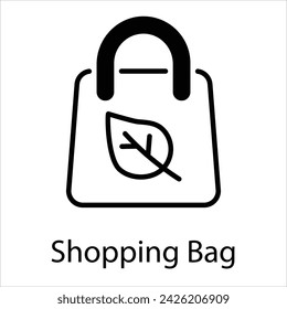 Shopping Bag Icon vector, Such Line sign as autumn, Submission of autumn icons. Vector Computer Isolated Pictograms for Web on White Background Editable Stroke stock illustration