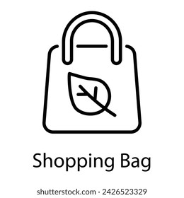 Shopping Bag Icon vector, Such Line sign as autumn, Submission of autumn icons. Vector Computer Isolated Pictograms for Web on White Background Editable Stroke stock illustration