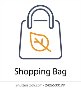 Shopping Bag Icon vector, Such Line sign as autumn, Submission of autumn icons. Vector Computer Isolated Pictograms for Web on White Background Editable Stroke stock illustration