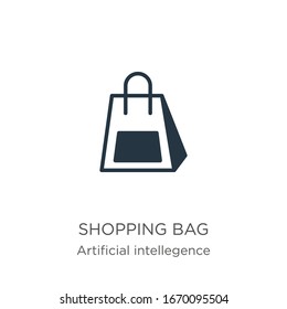 Shopping bag icon vector. Trendy flat shopping bag icon from artificial intelligence collection isolated on white background. Vector illustration can be used for web and mobile graphic design, logo, 