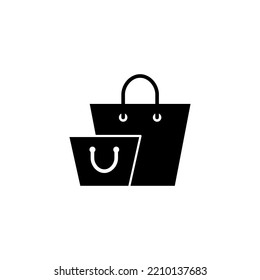 Vector de iconos de bolsas de compras para aplicaciones web y móviles. signo de compra y símbolo