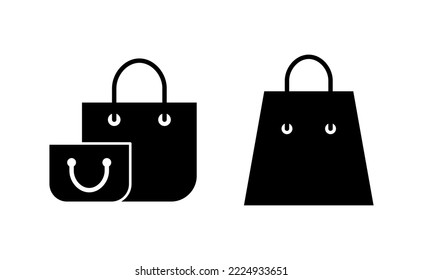 Vector de iconos de bolsas de compras para aplicaciones web y móviles. signo de compra y símbolo