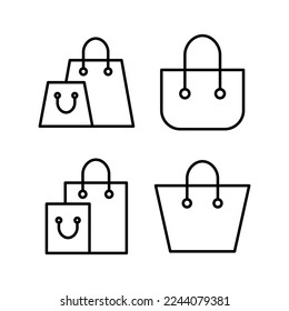 Vector de iconos de bolsas de compras para aplicaciones web y móviles. signo de compra y símbolo