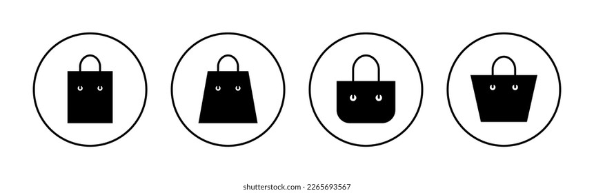 Vector de iconos de bolsas de compras para aplicaciones web y móviles. signo de compra y símbolo