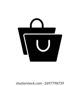Vetor de ícone de saco de compras para aplicativo móvel e Web. símbolo e sinal de compras