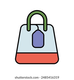 Bolso de compras con fondo blanco Vector ilustración de stock