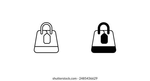 shopping bag icon with white background vector stock illustration