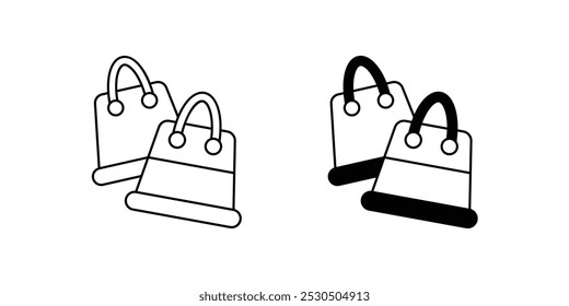shopping bag icon with white background vector stock illustration