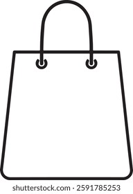 Shopping bag icon. White background.