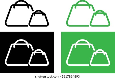 Shopping bag icon with white background isolated