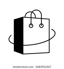 Icono de bolso de compras con fondo blanco Vector Ilustración de stock