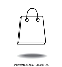 Shopping bag icon.on White Background