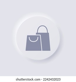 Shopping bag icon, White Neumorphism soft UI Design for Web design, Application UI and more, Button, Vector.