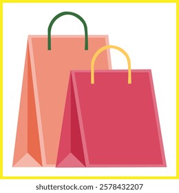 shopping bag icon.Bags Shopping icon flat line symbol set.