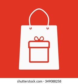 The shopping bag icon.Flat. Vector illustration