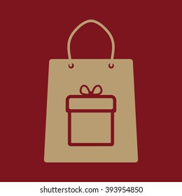 The shopping bag icon.Flat. Vector illustration