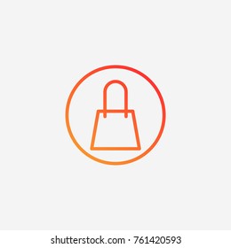 Shopping bag icon.gradient illustration isolated vector sign symbol