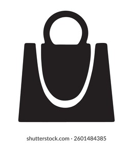 Shopping Bag Icons in Black and White Silhouette. A collection of diverse shopping bag silhouettes in black on a white background.