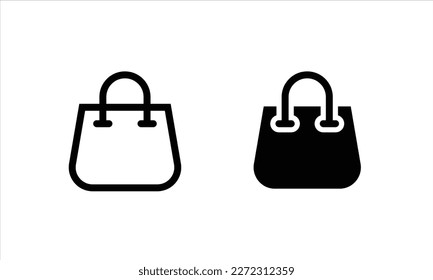 Shopping bag icons button, vector, sign, symbol, logo, illustration, editable stroke, flat design style isolated on white linear pictogram