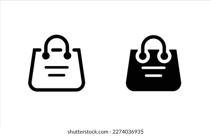 Shopping bag icons button, vector, sign, symbol, logo, illustration, editable stroke, flat design style isolated on white linear pictogram