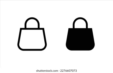 Shopping bag icons button, vector, sign, symbol, logo, illustration, editable stroke, flat design style isolated on white linear pictogram