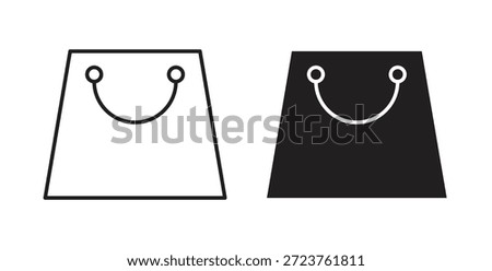 Shopping bag icons in filled, thin line, outline and strokes