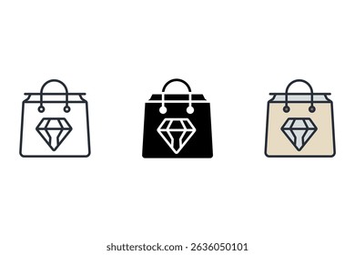 shopping bag icons isolated on White Background. Flat style design