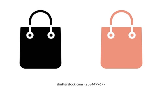 Shopping bag icons pack in black and colored version