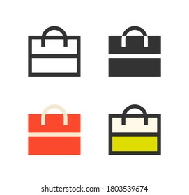 Shopping bag icons set design graphic with line, filled, and solid sytle. Vector for company or corporate business. Eps 10 illustration.