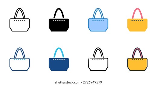 Los iconos del bolso de compras fijan la colección múltiple del estilo. Trazo editable 
