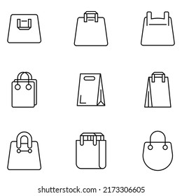 shopping bag icons set . shopping bag pack symbol vector elements for infographic web