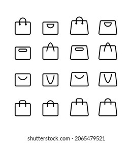 Juego de iconos de la bolsa de compras. Icono vectorial de la bolsa de compras. Diseño de icono vectorial de la bolsa de compras para icono web, logotipo, signo, símbolo, interfaz de usuario de la aplicación