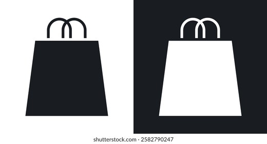 Shopping bag icons set vectors black and colored style