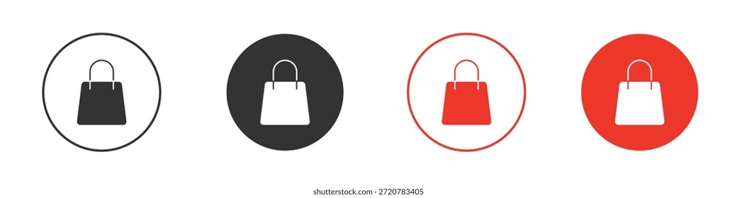 Ilustración vectorial plana simple de la silueta de los iconos del bolso de compras