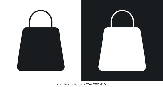 Shopping bag icons in solid black and white colors