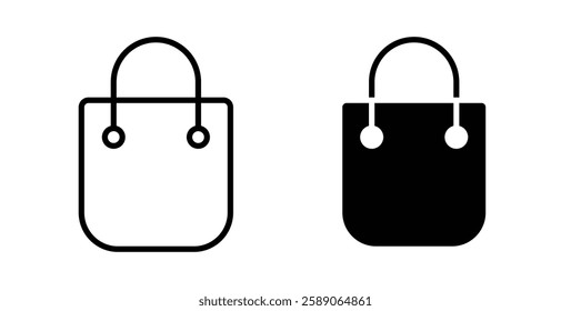 Shopping bag icons thin line illustrations designs