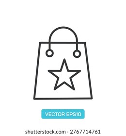Shopping Bag Icons. Thin Line Symbol Elements Collection.