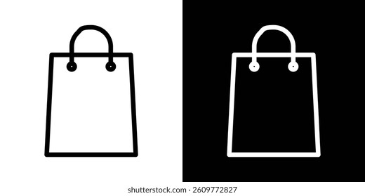 Shopping bag icons vector set in stroke line style