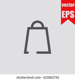 Shopping bag icon,sign,symbol isolated in flat style.Vector illustration.