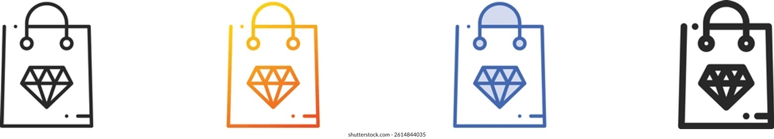 shopping bag icon.Thin Linear, Gradient, Blue Stroke and bold Style Design Isolated On White Background
