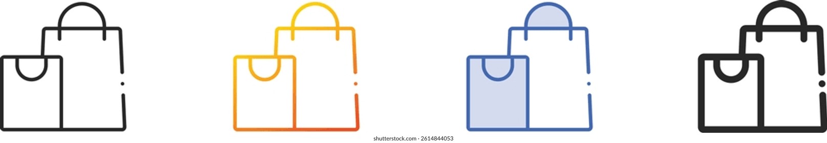 shopping bag icon.Thin Linear, Gradient, Blue Stroke and bold Style Design Isolated On White Background