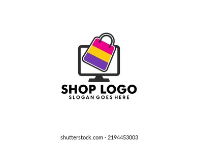 Shopping bag Illustration Design Template, Suitable for Creative Industries, Technology, Multimedia, Entertainment, Education, Shops and related businesses