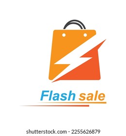 Shopping bag illustration logo vector flat design template