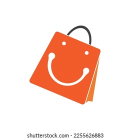 Shopping bag illustration logo vector flat design template